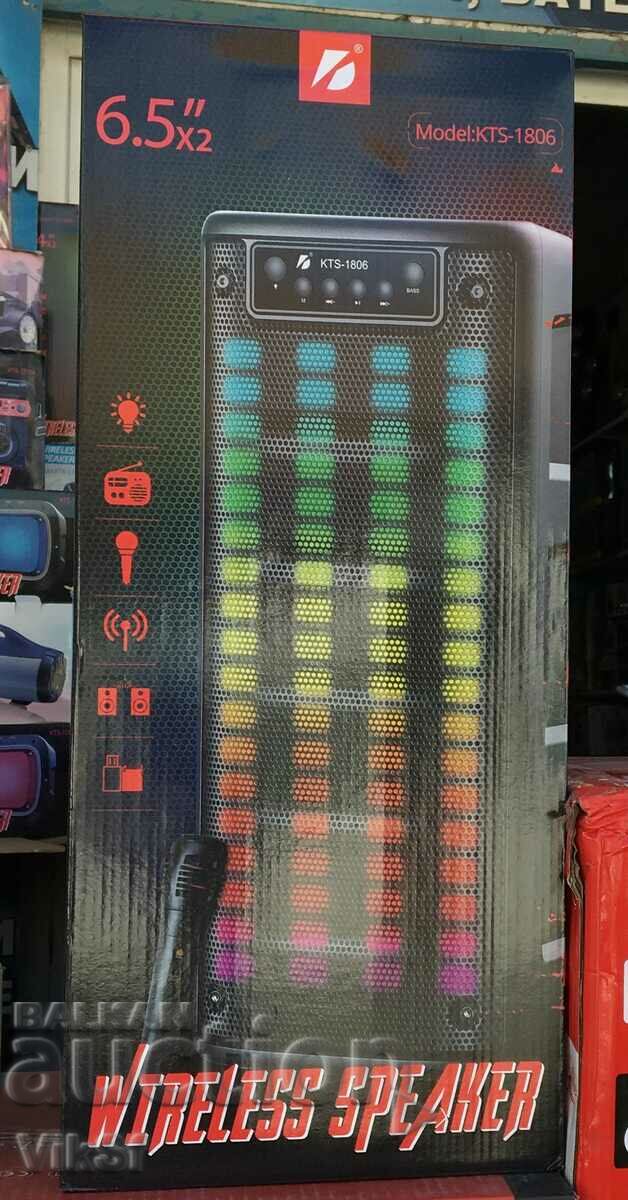 Delivery of Double Karaoke speaker 2x6.5" KTS-1806, Bt, FM, USB, Sd/TF