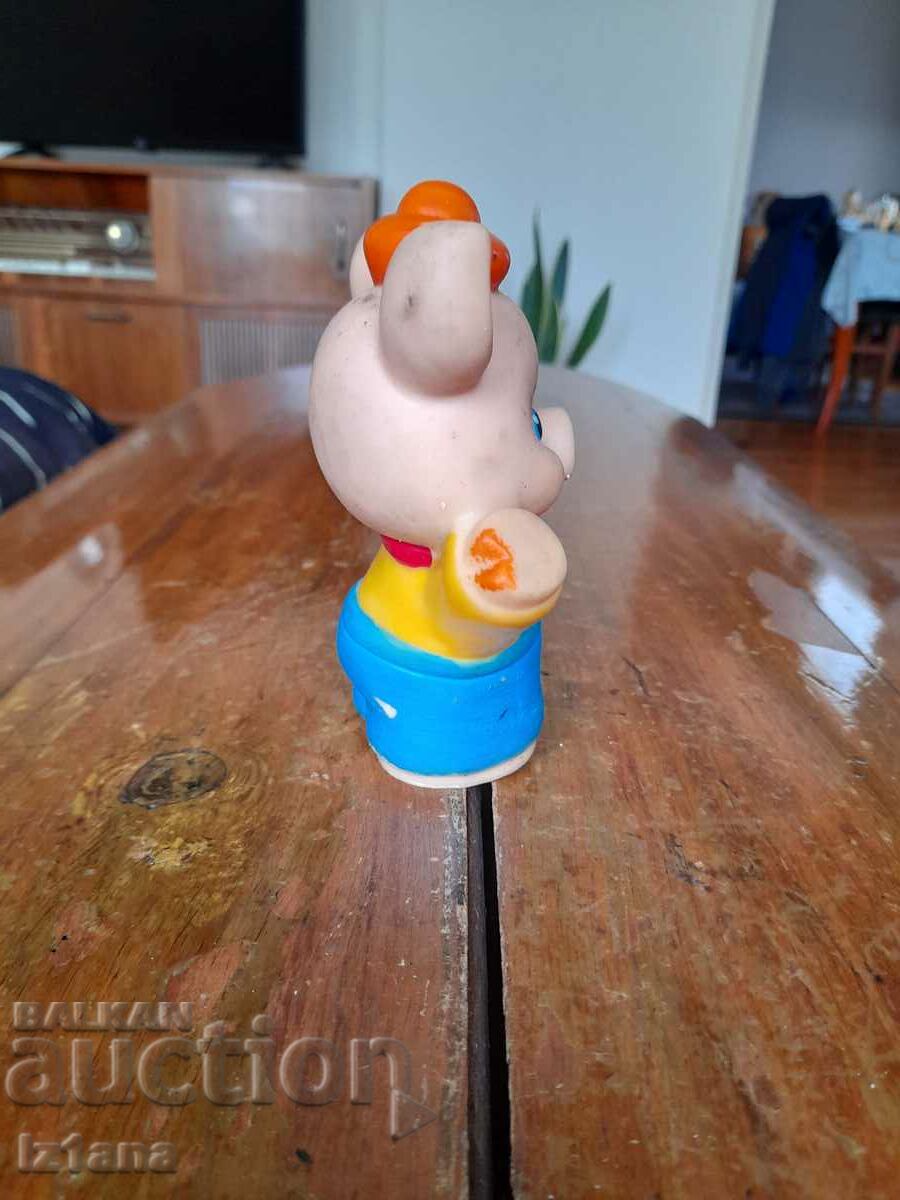 Old rubber toy pig with price 12.00 BGN | € 6.14