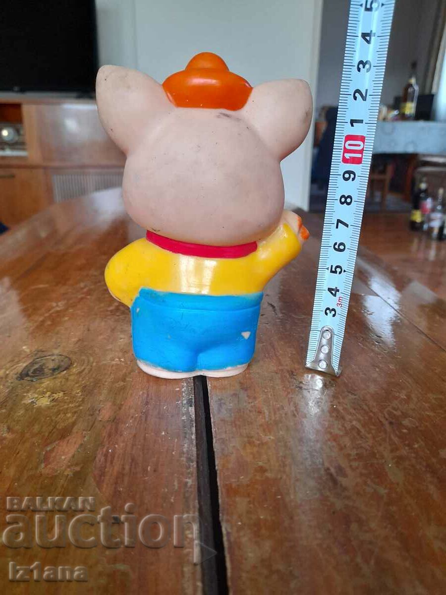 Auction  Old rubber toy pig