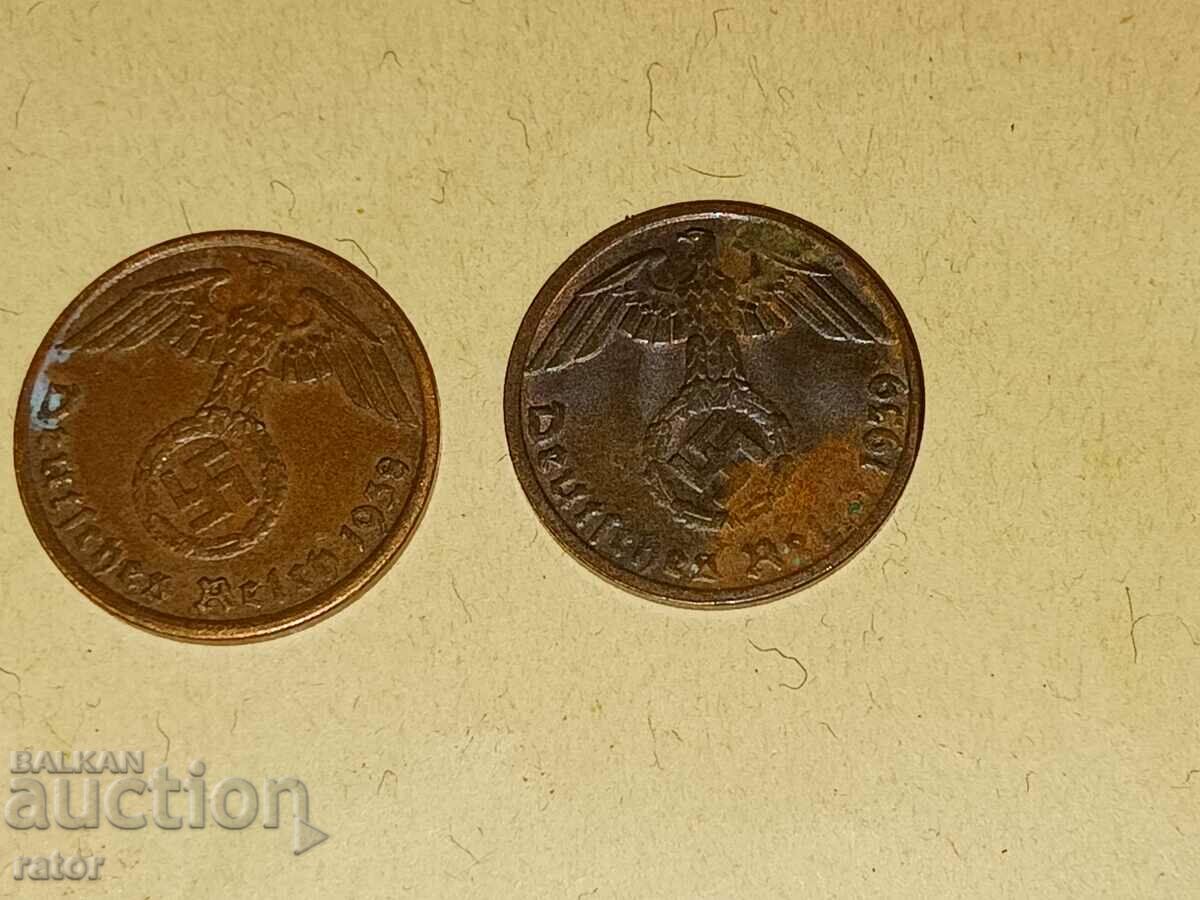 Auction 1 pfennig 1937, 1938 and 1939. Germany, Third Reich - 3 pcs Auction 1 pfennig 1937, 1938 and 1939. Germany, Third Reich - 3 pcs