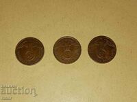 1 pfennig 1937, 1938 και 1939. Γερμανία, Τρίτο Ράιχ - 3 τεμ