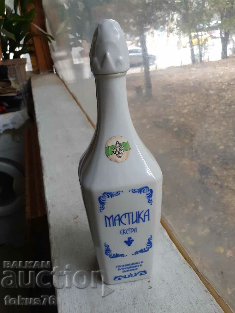 Sticla veche de mastic din portelan - Vinprom - goala