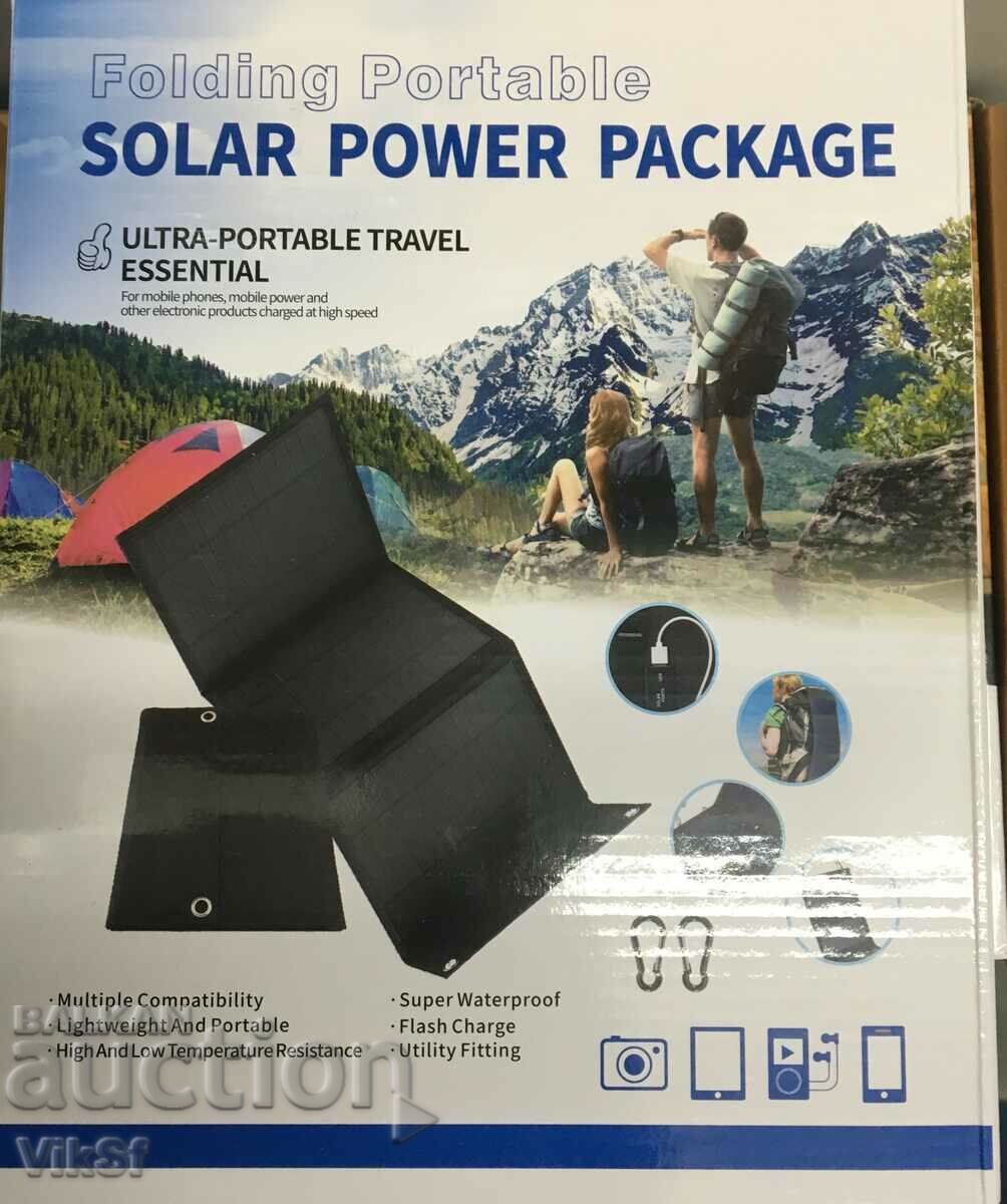 Foldable solar panel, 21 W, direct charging from the sun with price 56.50 BGN | € 28.89