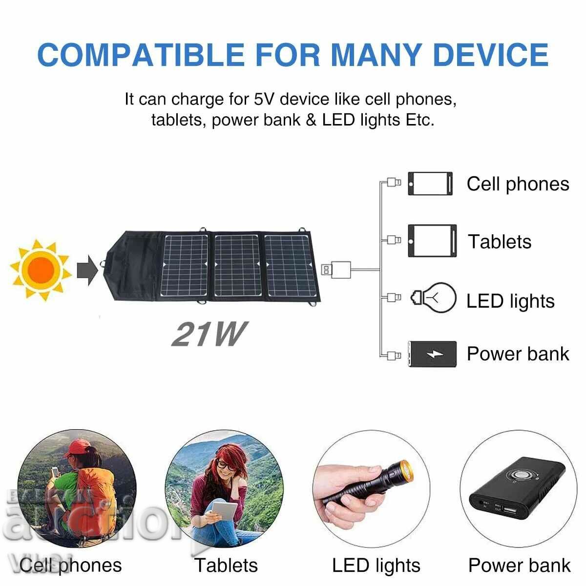 Foldable solar panel, 21 W, direct charging from the sun - 5