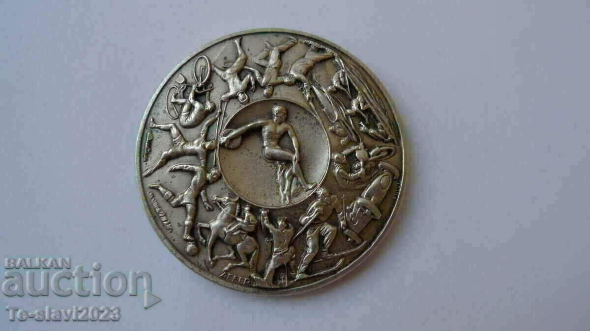 1961 Football plaque silver Bulgaria- France