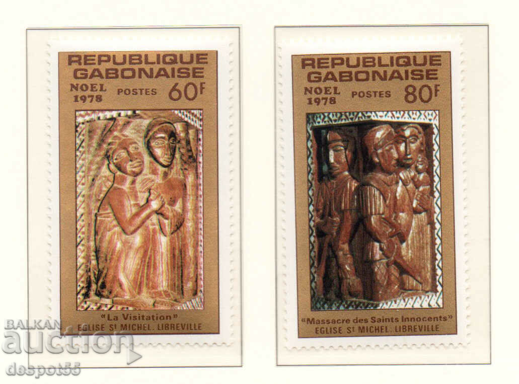 1978. Gabon. Crăciun - Sculpturi din Biserica Sf. Michelle.