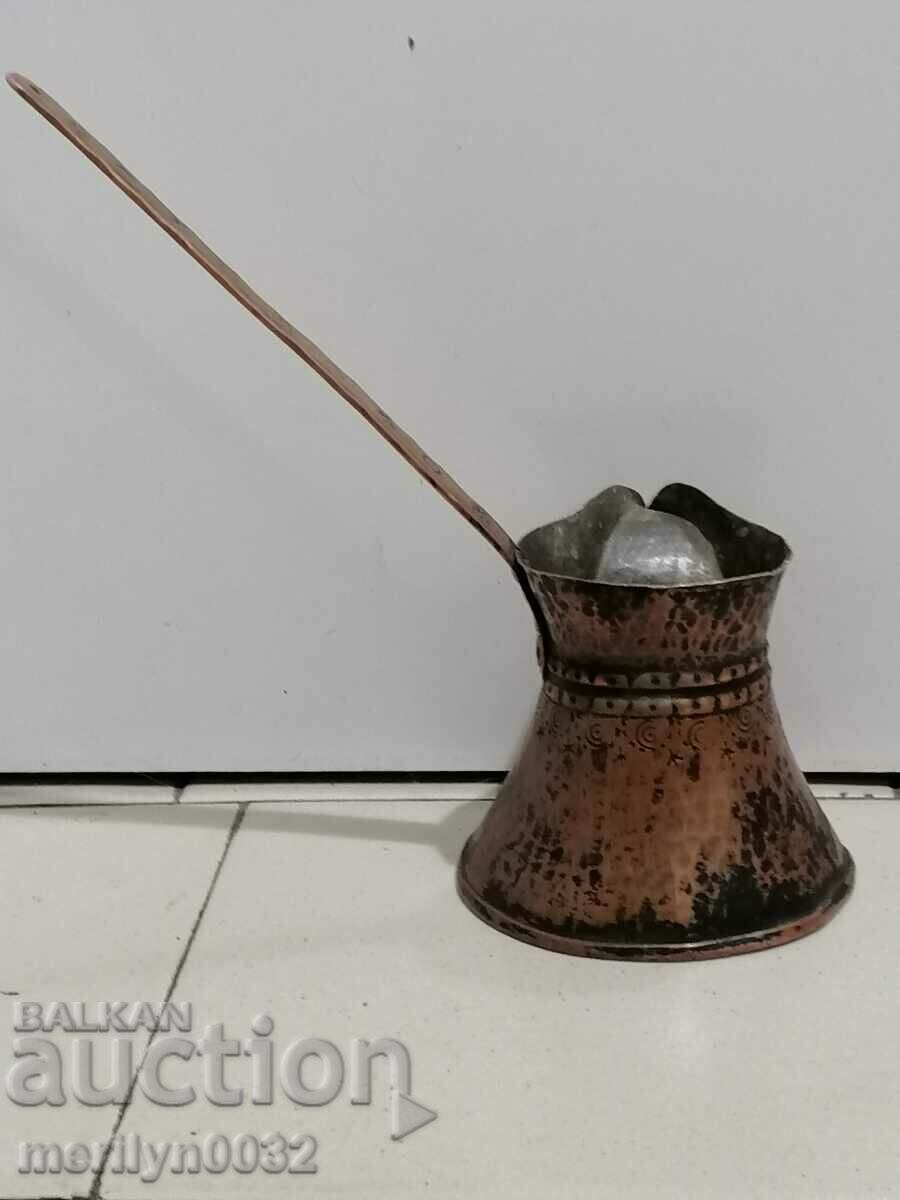 Old tinned copper cezve, coffee pot, copper, copper vessel with price 49.00 BGN | € 25.05 Old tinned copper cezve, coffee pot, copper, copper vessel with price 49.00 BGN | € 25.05