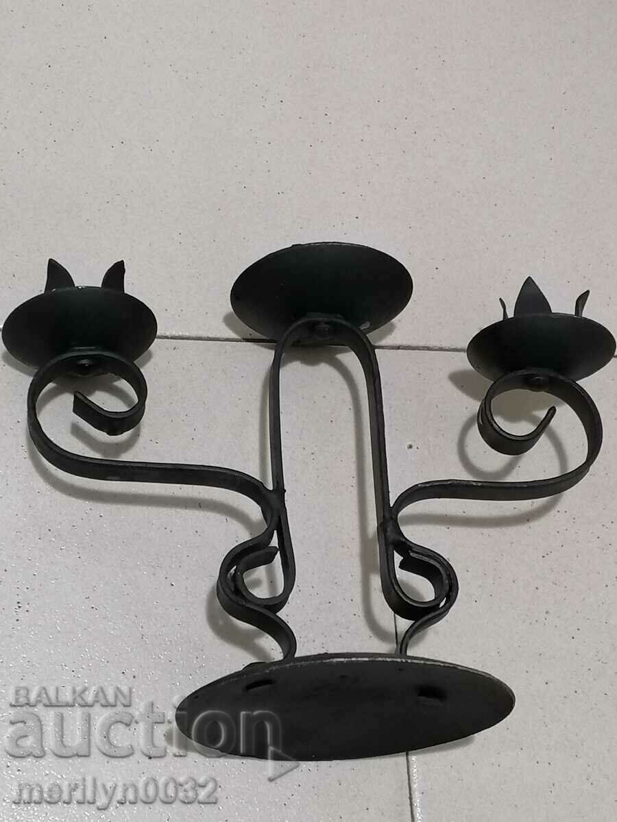 Old wrought iron candlestick lamp with price 39.00 BGN | € 19.94 Old wrought iron candlestick lamp with price 39.00 BGN | € 19.94