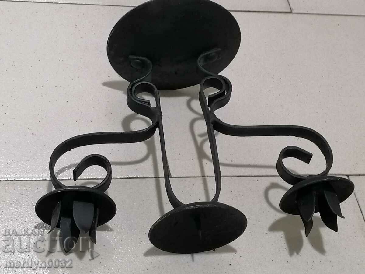 Delivery of Old wrought iron candlestick lamp Delivery of Old wrought iron candlestick lamp