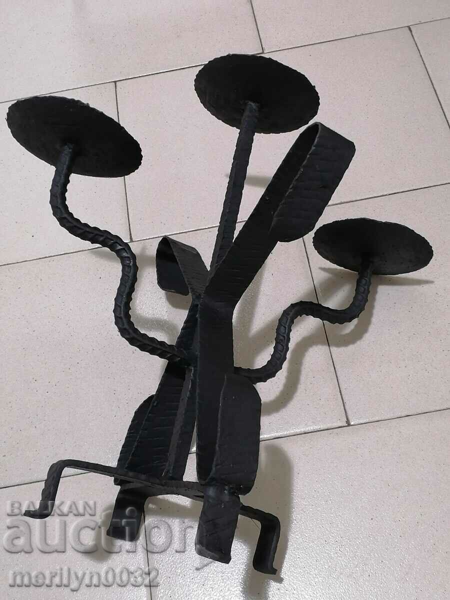 Old wrought iron candlestick lamp with price 58.00 BGN | € 29.65