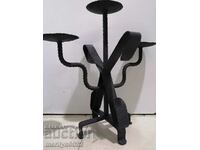 Old wrought iron candlestick lamp