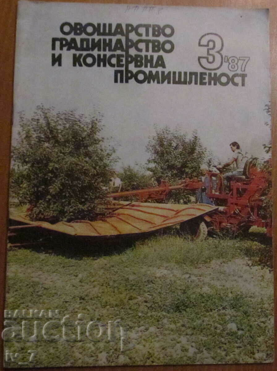 REVISTA CULTURA DE FRUCTIC, GĂDĂRINDĂRII și CONSERVE. Numărul 3, 1987
