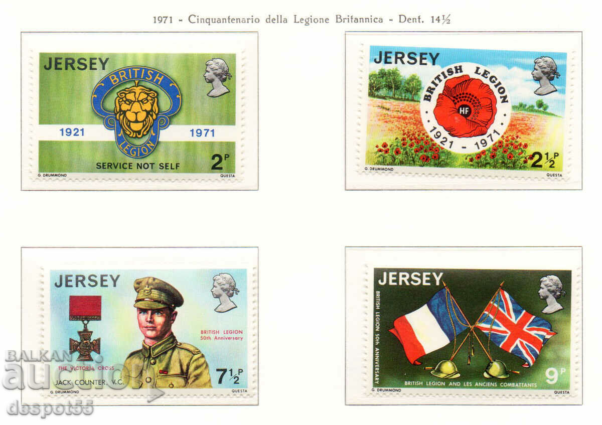 1971. Jersey. 50 de ani de la Legiunea Britanică.