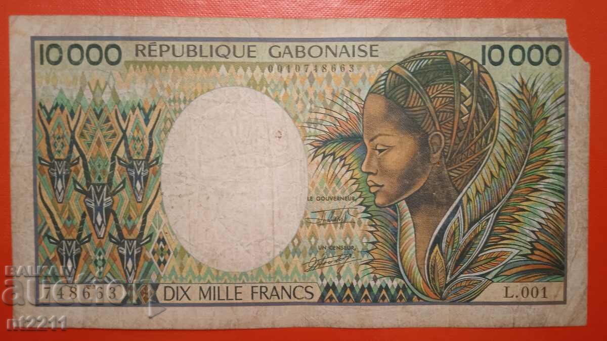 Banknote 10000 francs Gabon