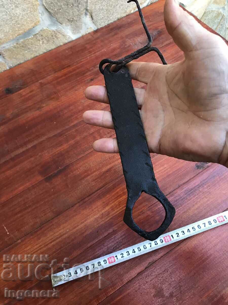 OLD WROUGHT IRON DOOR LATCH SET-3 PIECES - 5 OLD WROUGHT IRON DOOR LATCH SET-3 PIECES - 5