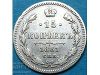 15 copeici 1861 Rusia argint