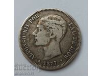 5 Πεσέτες Ασημένιο Ισπανία 1877 - Ασημένιο νόμισμα #246