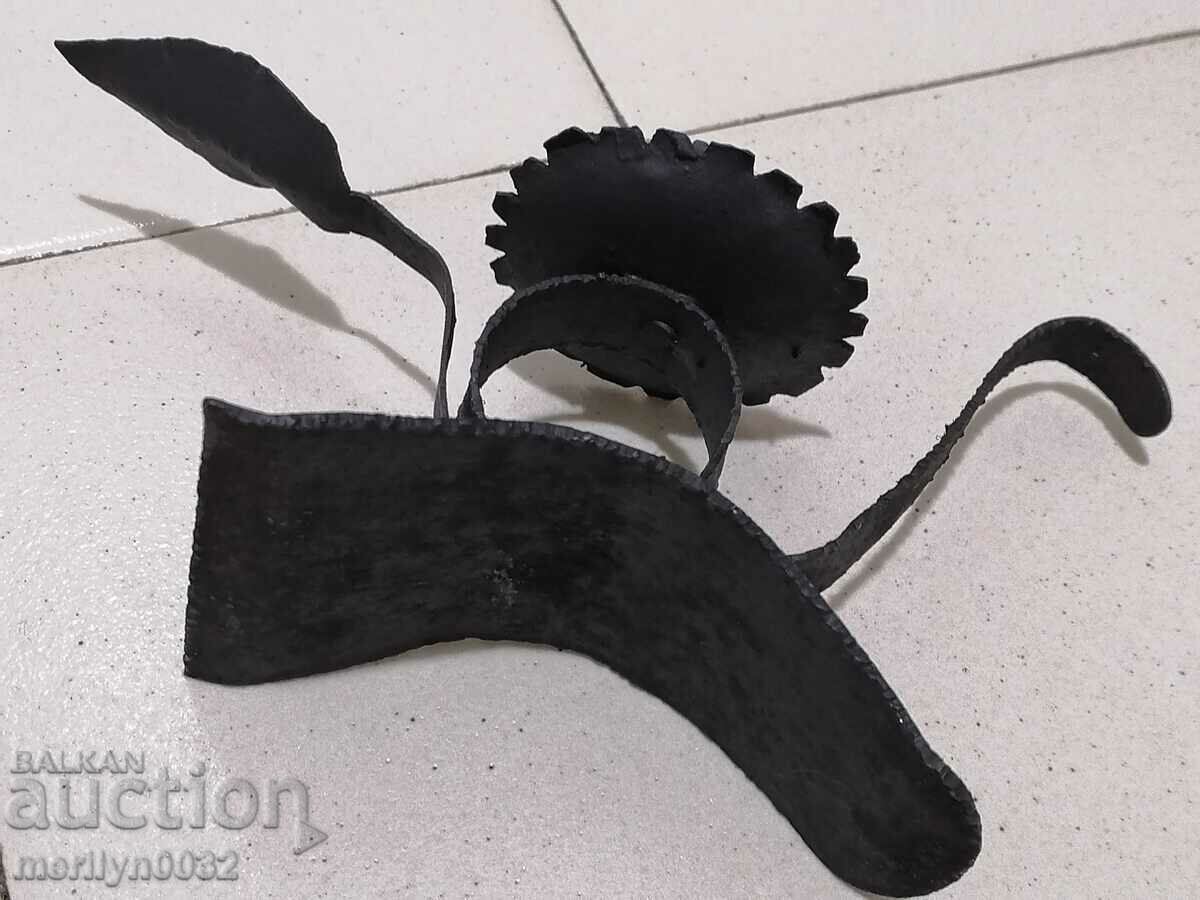 Παλιό λαμπτήρα κηροπήγιο από σφυρήλατο σίδερο - 5