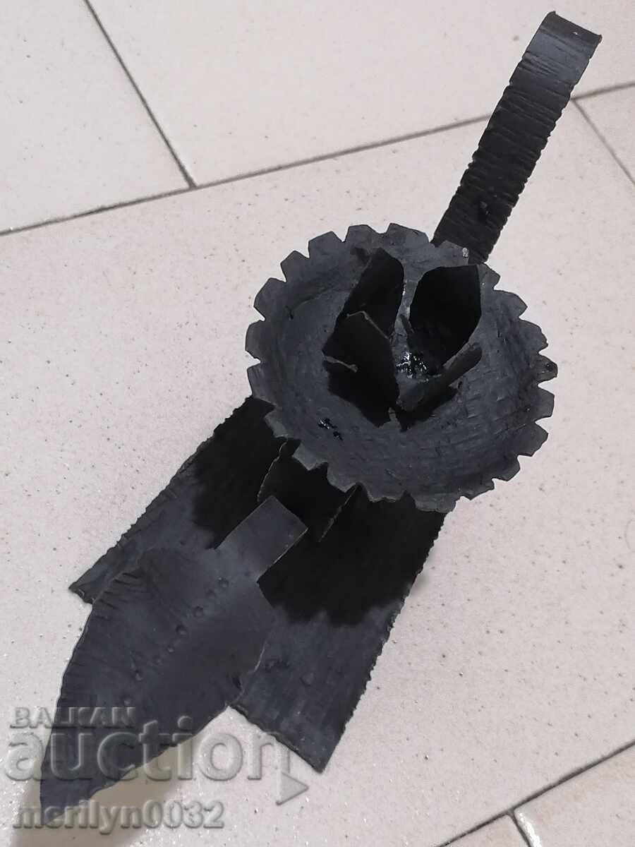 Παλιό λαμπτήρα κηροπήγιο από σφυρήλατο σίδερο - 6