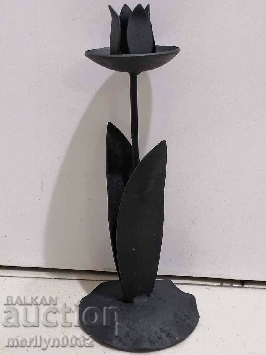 Old wrought iron candlestick lamp with price 34.00 BGN | € 17.38 Old wrought iron candlestick lamp with price 34.00 BGN | € 17.38