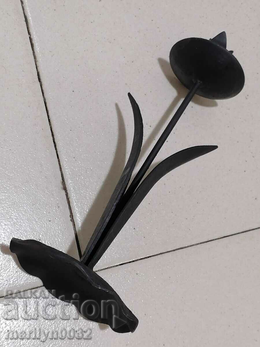 Delivery of Old wrought iron candlestick lamp Delivery of Old wrought iron candlestick lamp