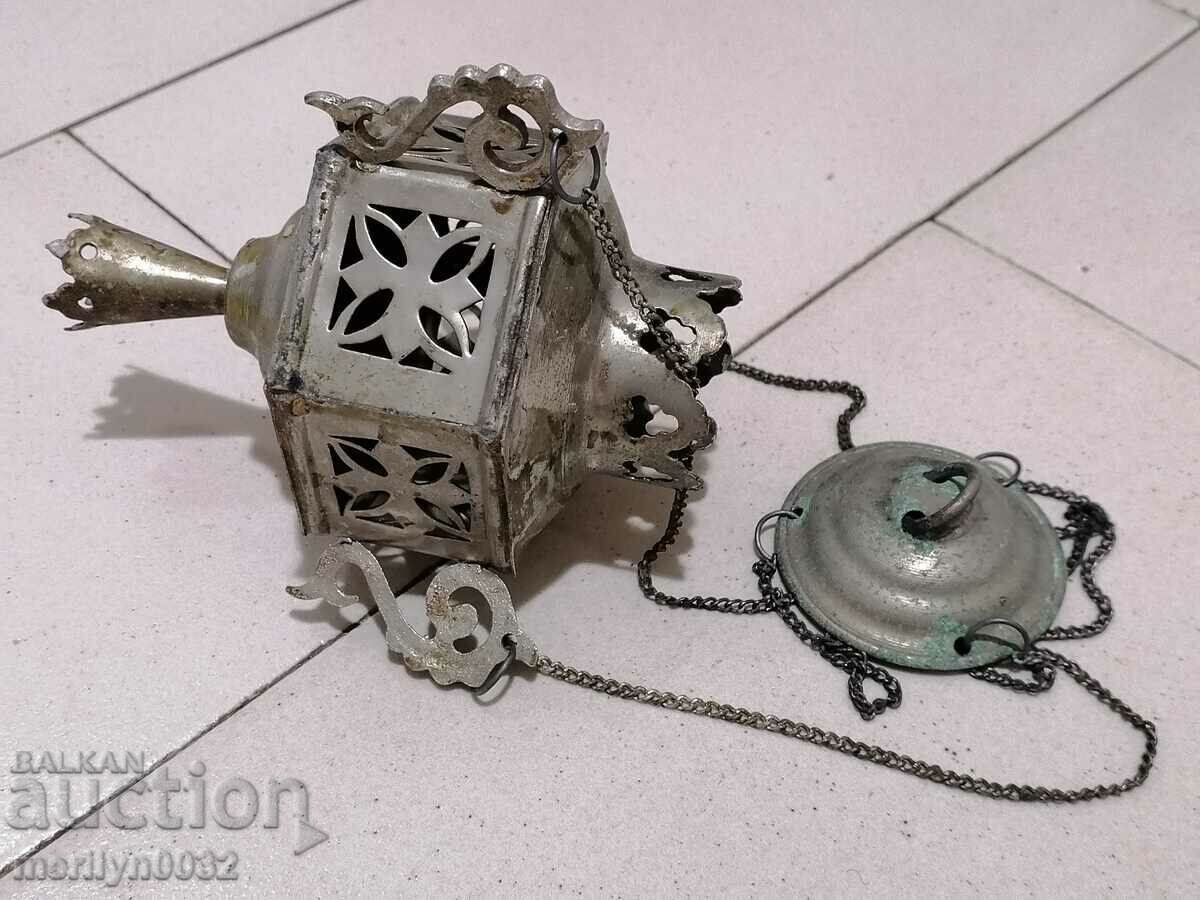 Δημοπρασία Παλαιό εικονίδιο λαμπτήρα, θρησκεία, σταυρός του Ιησού