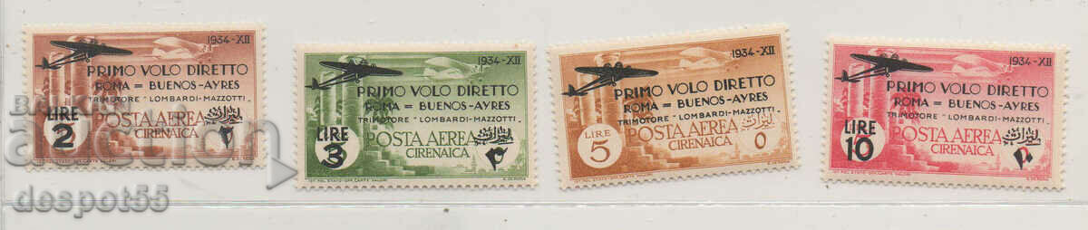 1934. Italy - Cirenaica. Air mail - Overprint.