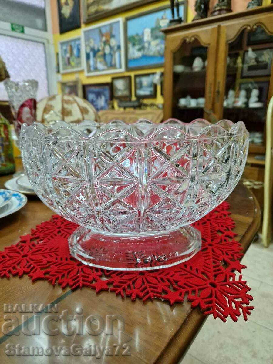 A wonderful antique French crystal bomboniere fruitier bowl