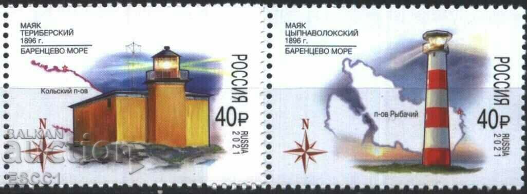 Pure stamps Sea Lighthouses 2021 from Russia