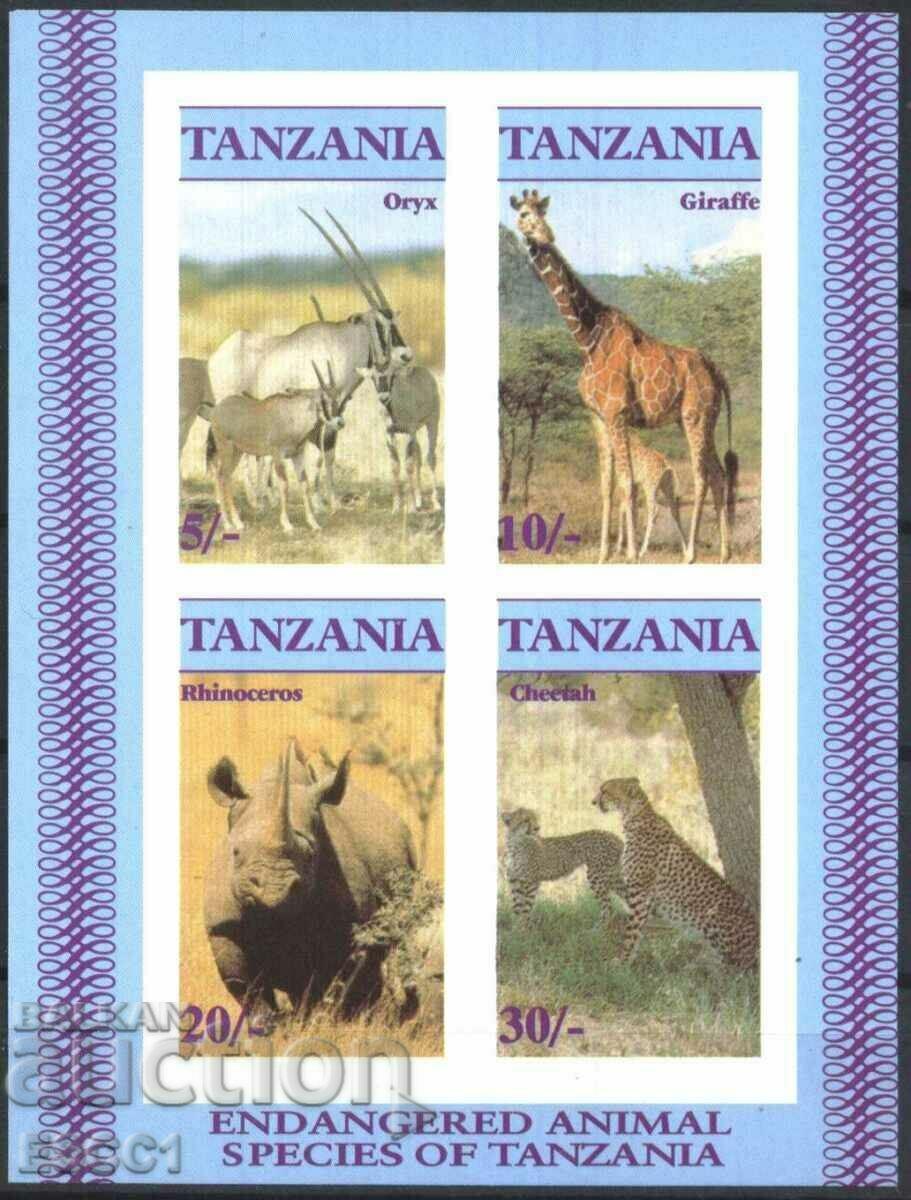 Bloc curat neperforat Fauna 1986 din Tanzania
