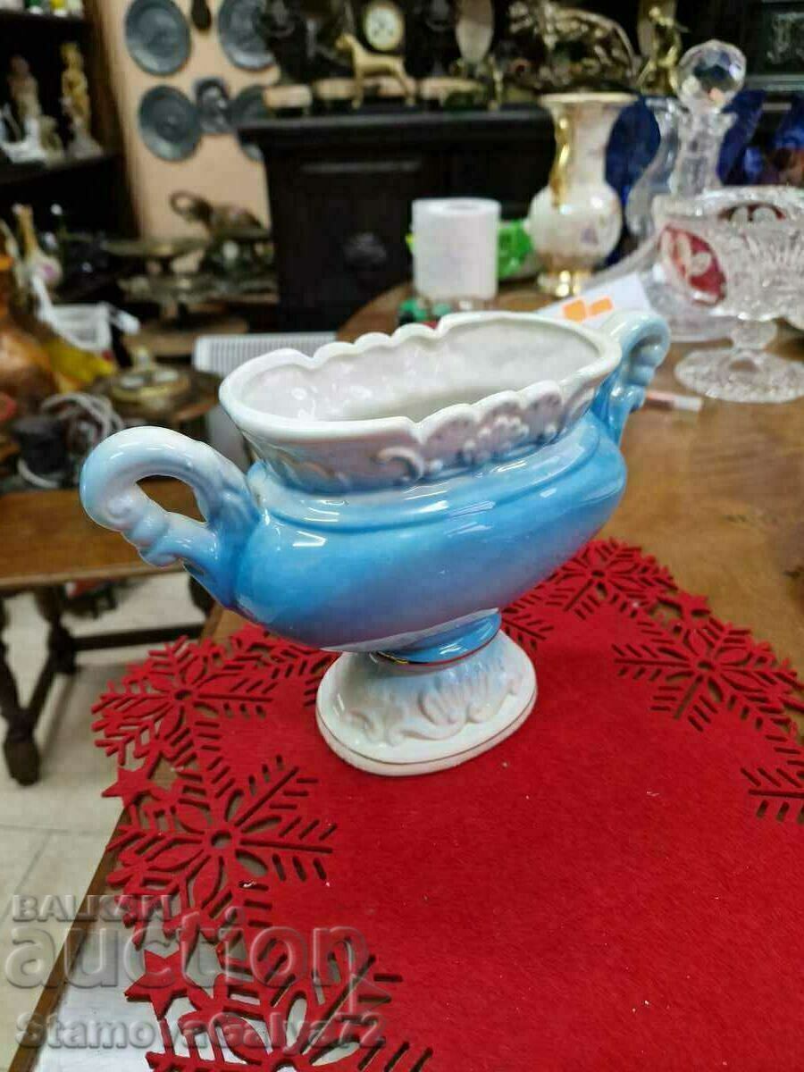 Много красива антикварна италианска порцеланова амфора купа - 6