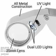 Delivery of Powerful LED/UV magnifier 40 x 25 mm
