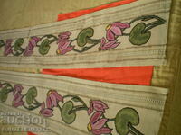 Two vintage curtains with hand embroidery in cotton thread and gold