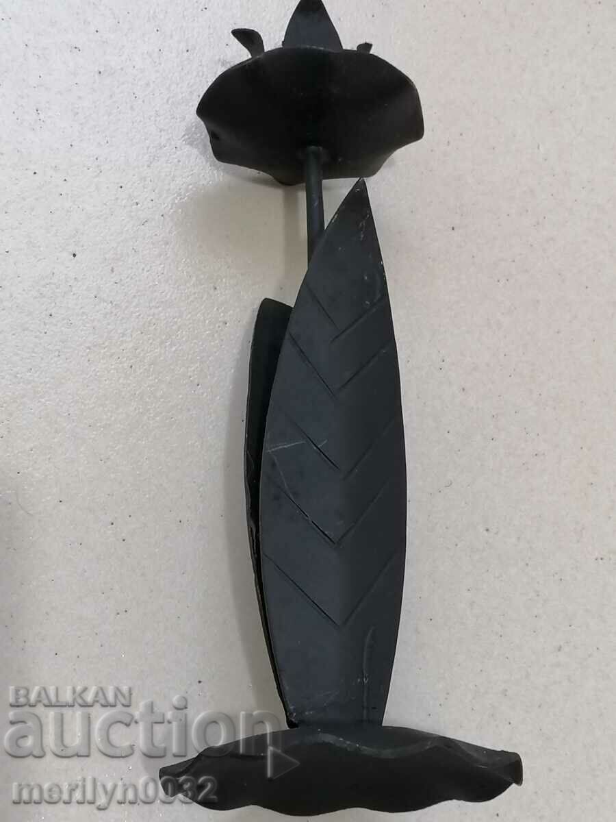 Delivery of Old wrought iron candlestick lamp Delivery of Old wrought iron candlestick lamp