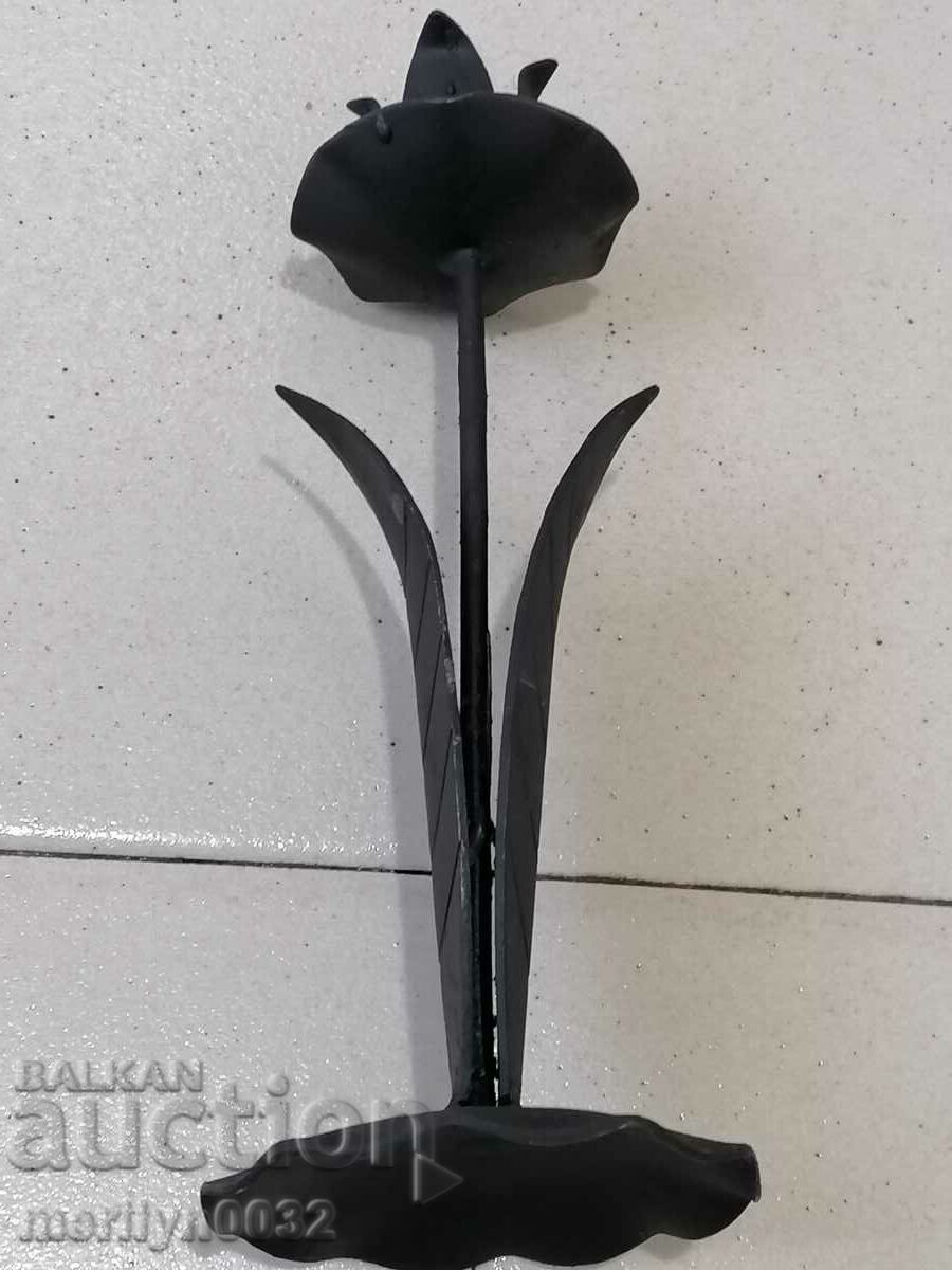 Old wrought iron candlestick lamp - 6 Old wrought iron candlestick lamp - 6