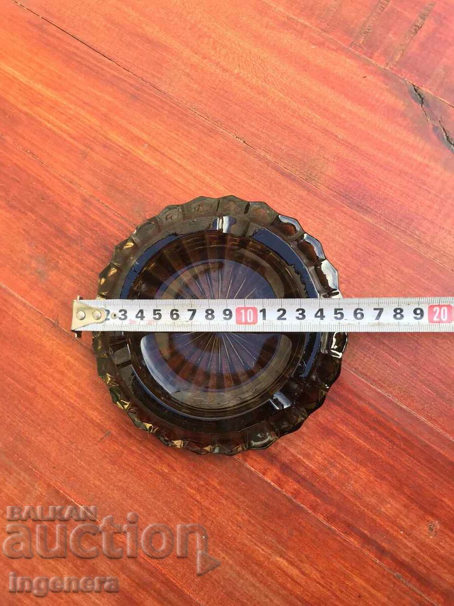 THICK GLASS ASHTRAY EMBOSSED FROM THE 70'S with price 7.00 BGN | € 3.58 THICK GLASS ASHTRAY EMBOSSED FROM THE 70'S with price 7.00 BGN | € 3.58