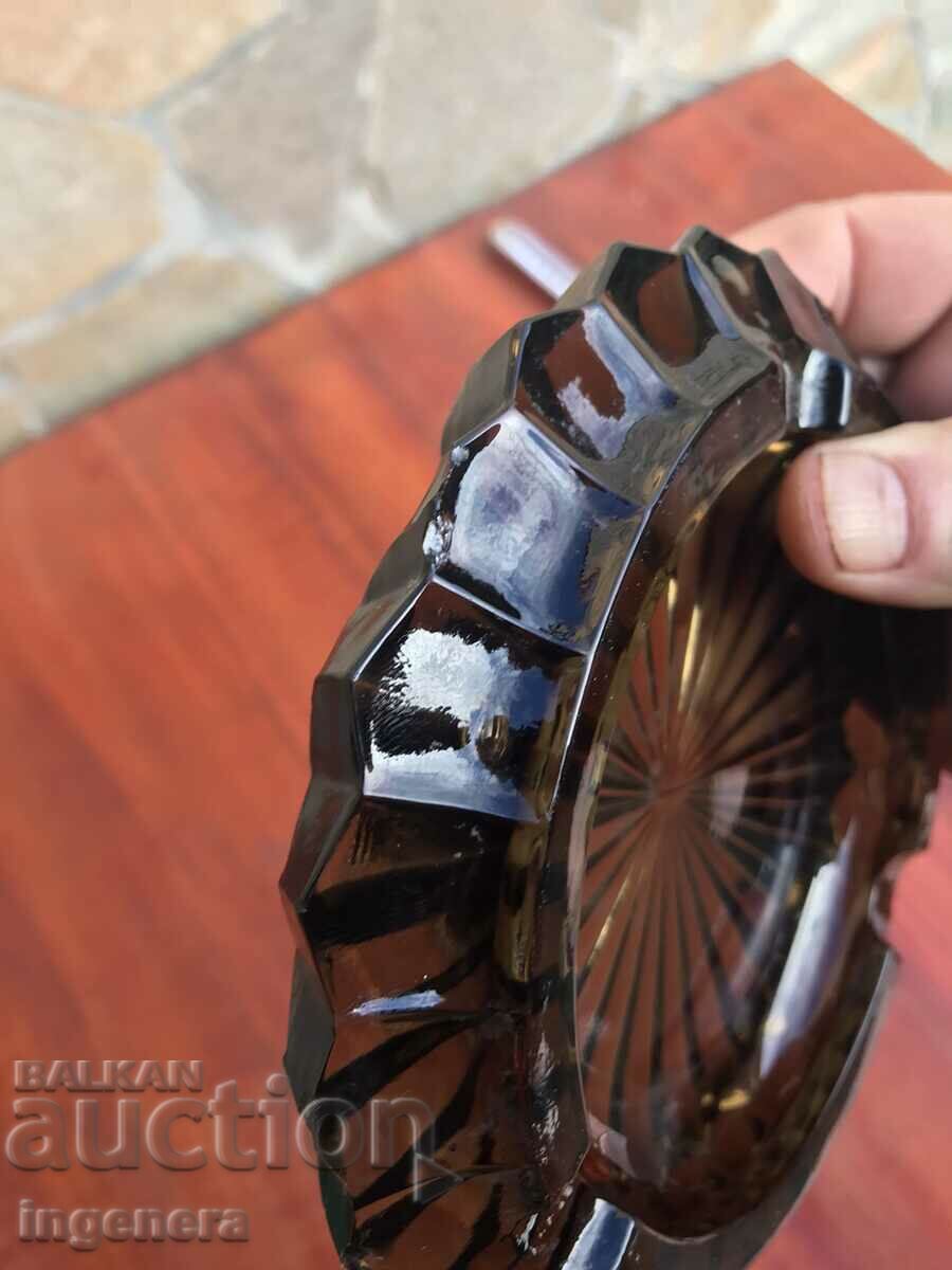 THICK GLASS ASHTRAY EMBOSSED FROM THE 70'S - 5 THICK GLASS ASHTRAY EMBOSSED FROM THE 70'S - 5