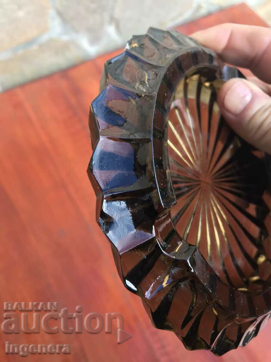 THICK GLASS ASHTRAY EMBOSSED FROM THE 70'S - 6 THICK GLASS ASHTRAY EMBOSSED FROM THE 70'S - 6