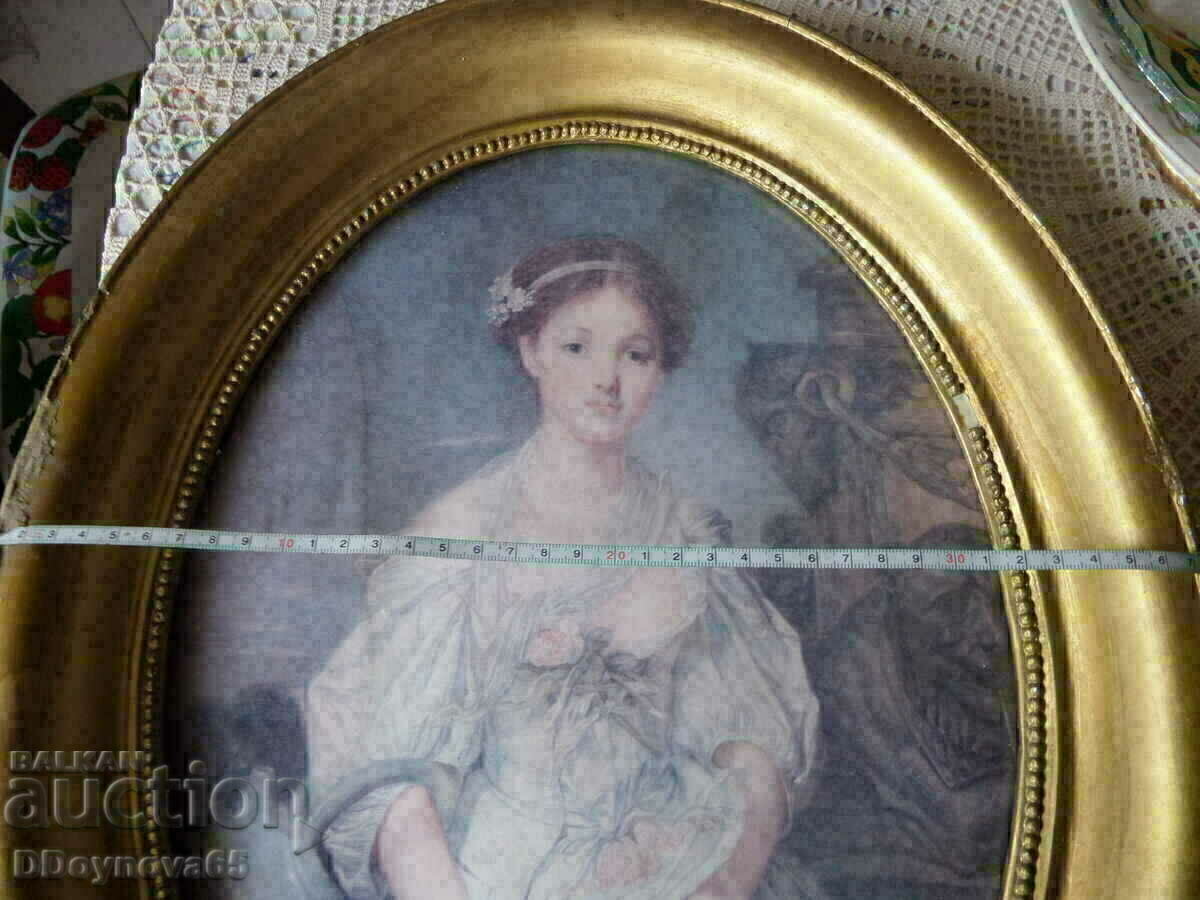 Delivery of Old lithograph in a baroque frame Delivery of Old lithograph in a baroque frame