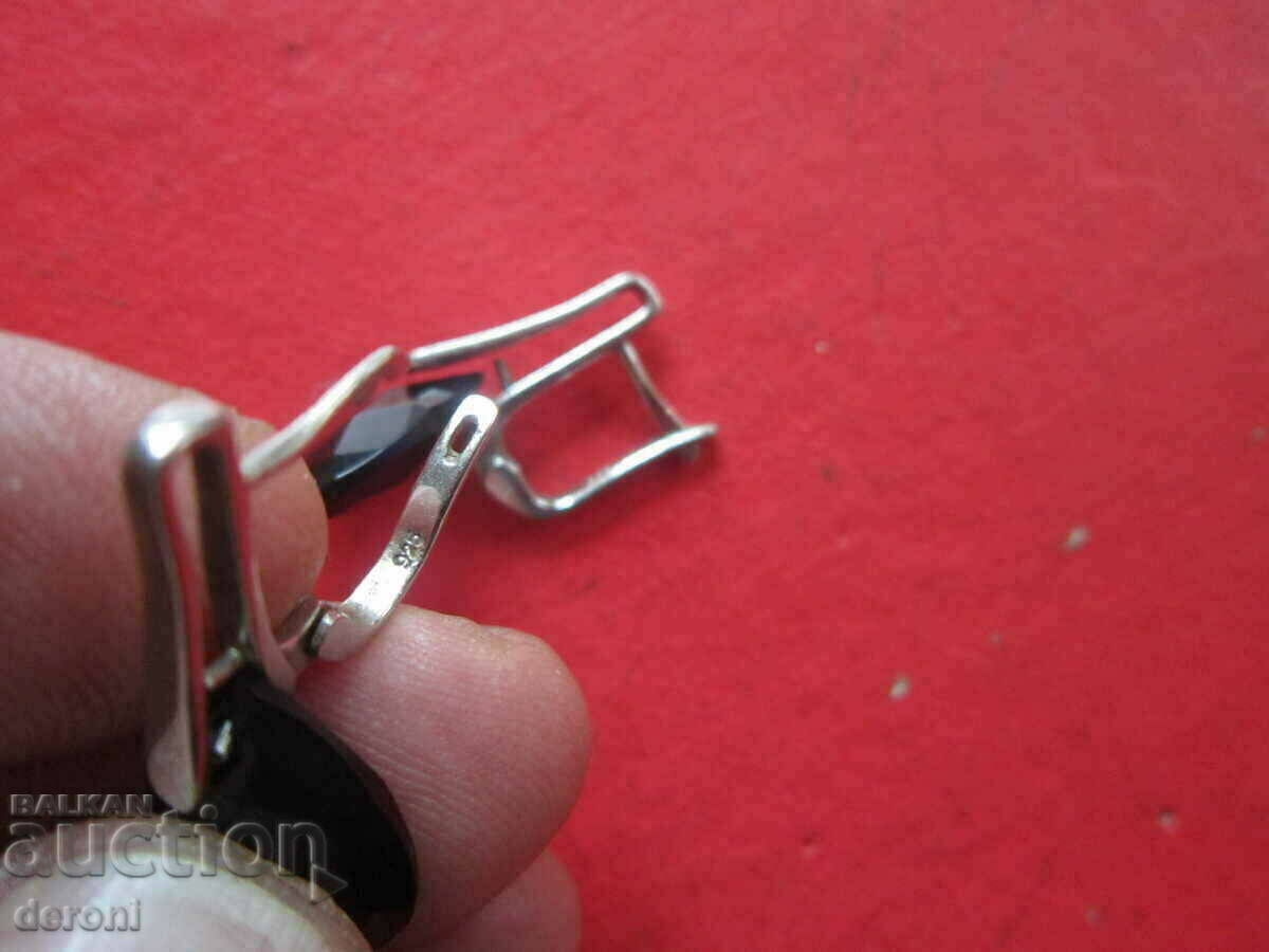 Unique silver earrings earrings 925 dark blue stones with price 60.00 BGN | € 30.68