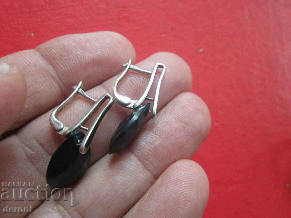 Delivery of Unique silver earrings earrings 925 dark blue stones