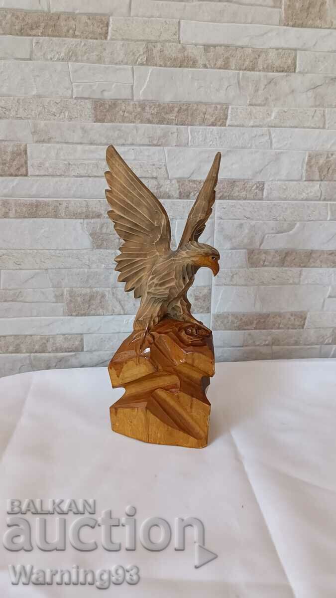 Figura veche din lemn - Vultur - sculptură în lemn