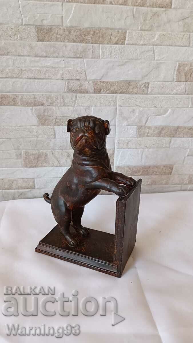 Licitație Raft vechi / suport de cărți - câine - buldog francez