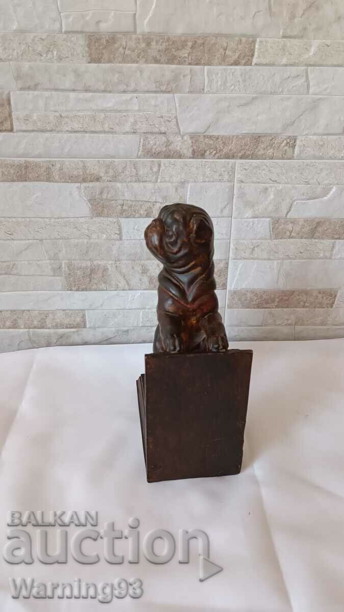 Livrarea Raft vechi / suport de cărți - câine - buldog francez