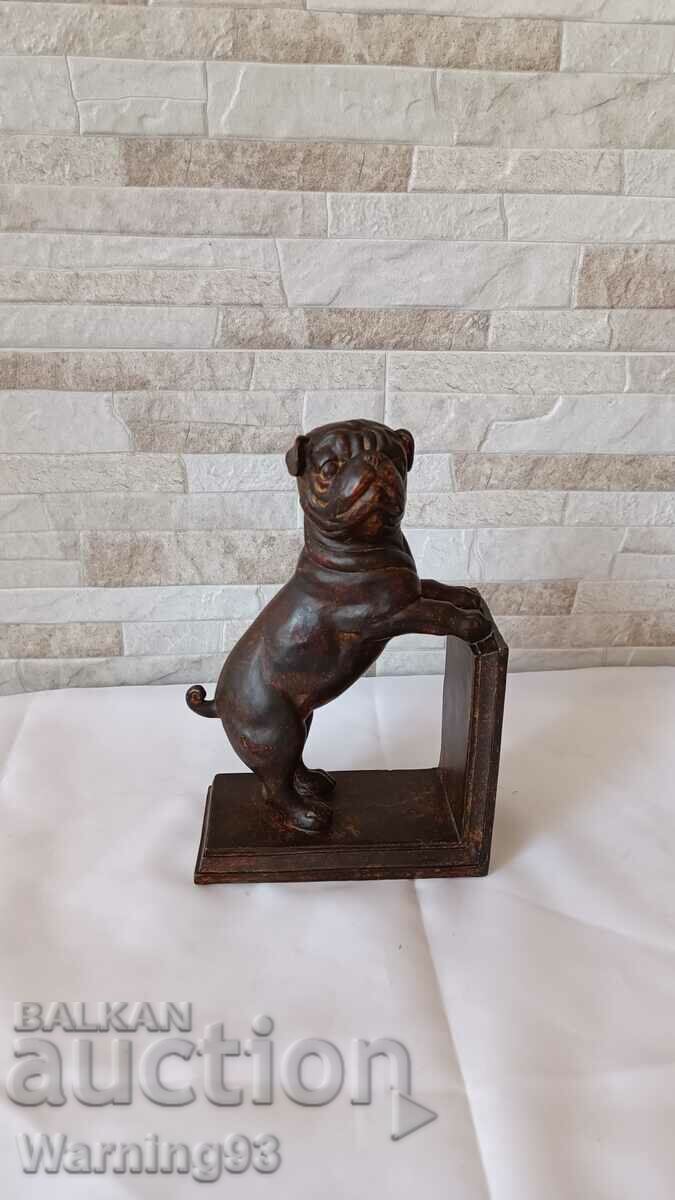 Old rack / bookend - dog - French bulldog