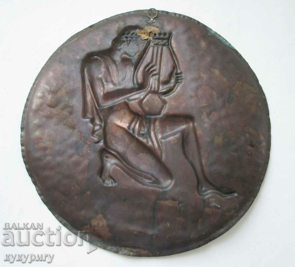 Delivery of Old wall panel decoration plate Orpheus antique motif