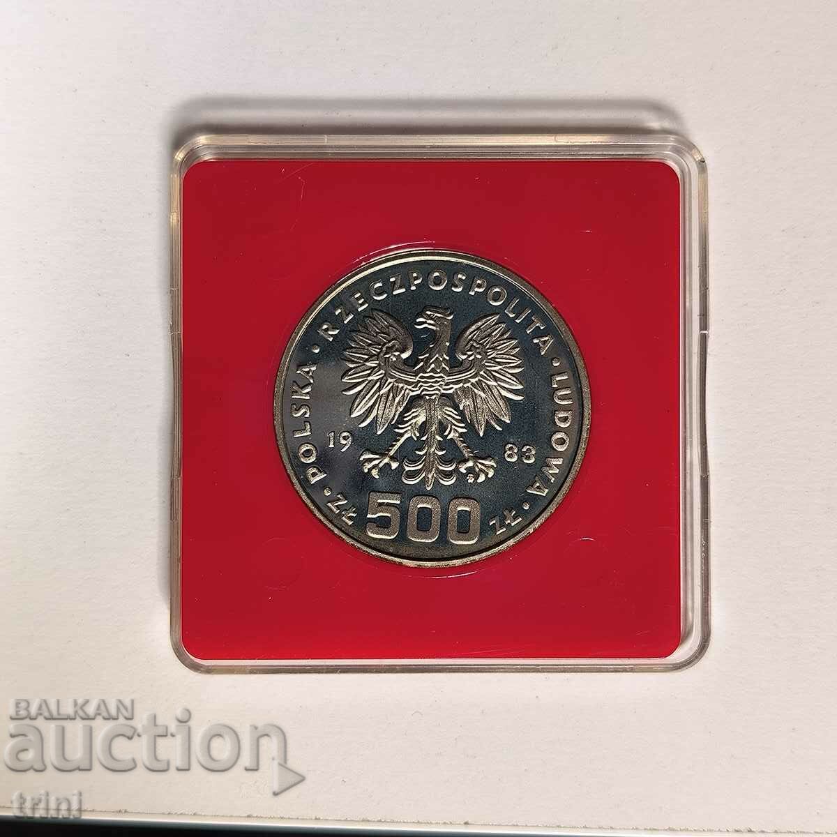 Poland 500 zlotys 1983 XXIII Summer Olympic Games, sample with price 320.00 BGN | € 163.61 Poland 500 zlotys 1983 XXIII Summer Olympic Games, sample with price 320.00 BGN | € 163.61