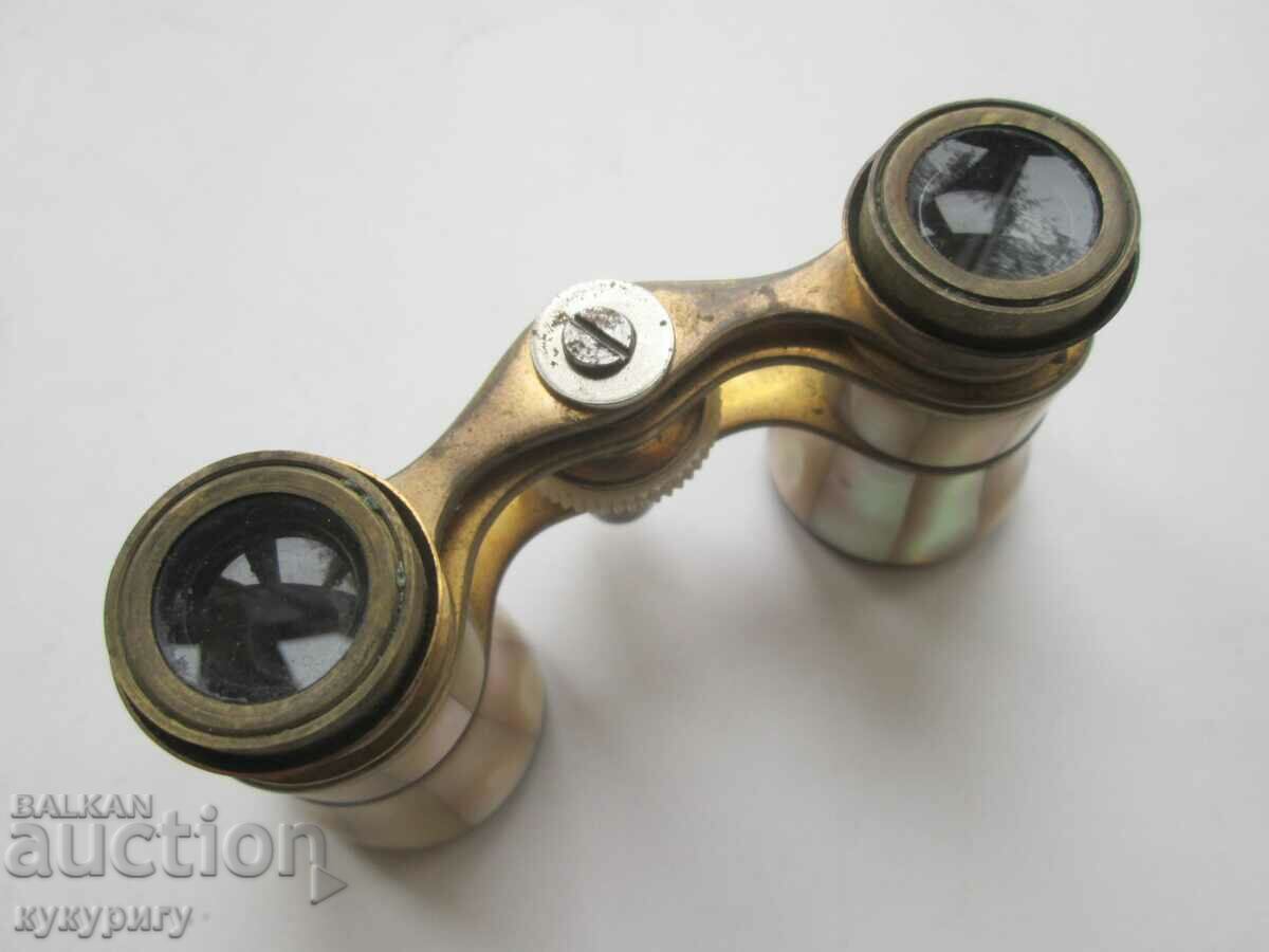 Old mother of pearl theater binoculars mother of pearl binoculars - 5