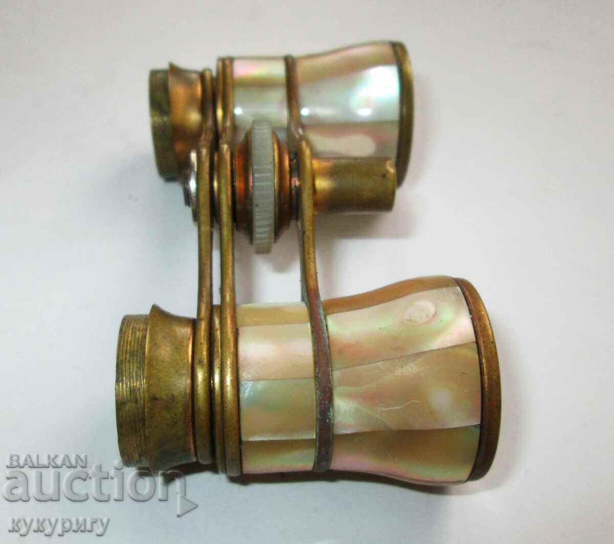 Old mother of pearl theater binoculars mother of pearl binoculars - 7