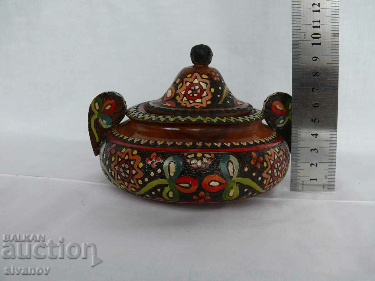 Interesting old wooden jewelry box #1973 - 5